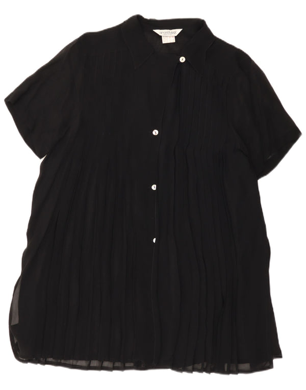 Sportmax Womens Short Sleeve Oversized Shirt Dress UK 10 Small Black