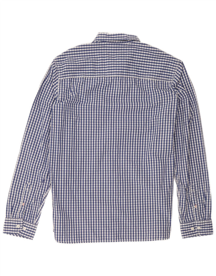 Fat Face Mens Shirt Large Blue Gingham Cotton