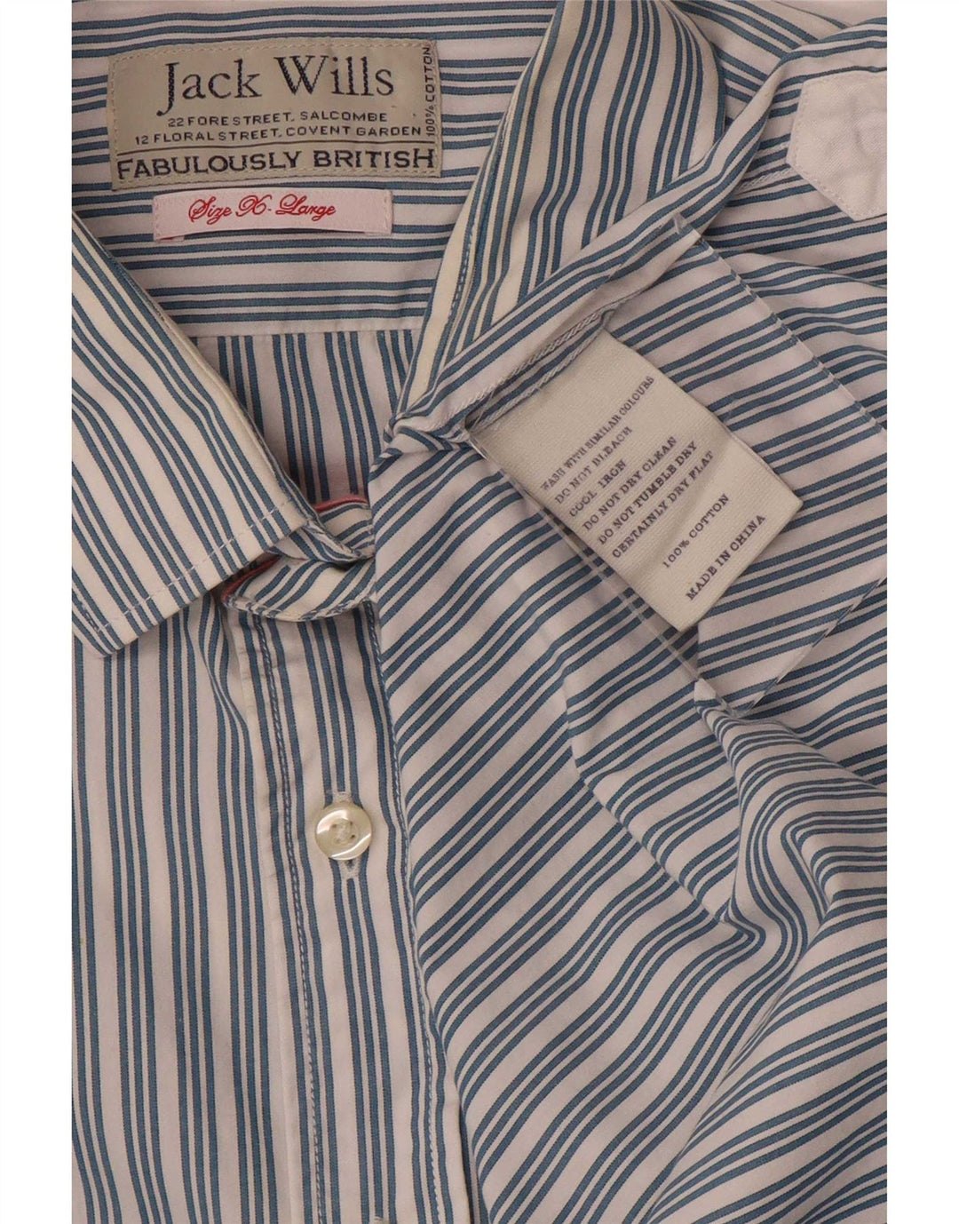Jack Wills Mens Formal Shirt XL Blue Striped Cotton