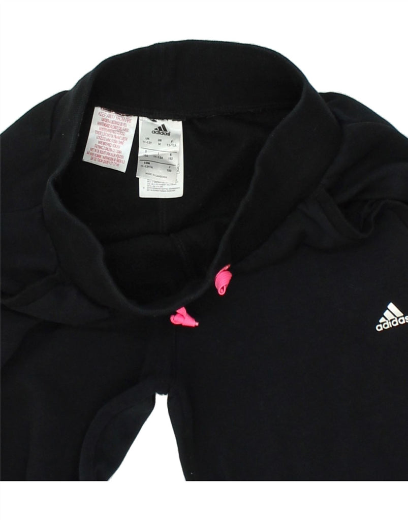 ADIDAS Girls Tracksuit Trousers Joggers 11-12 Years Black Cotton | Vintage Adidas | Thrift | Second-Hand Adidas | Used Clothing | Messina Hembry 