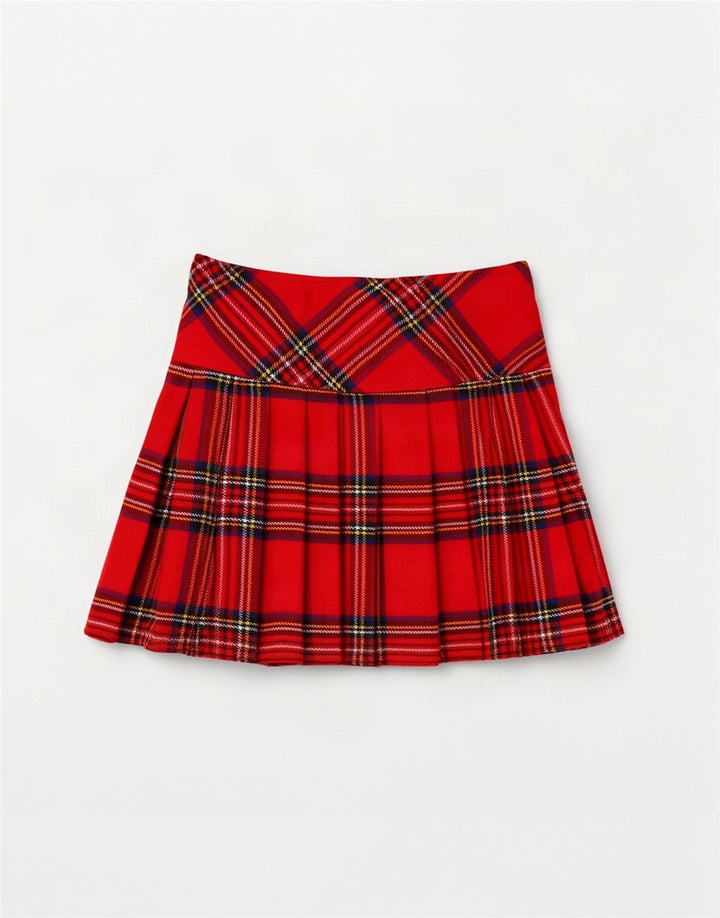 Vintage Womens Mini Wrap Skirt EU 36 Small W32 Red Plaid Acrylic