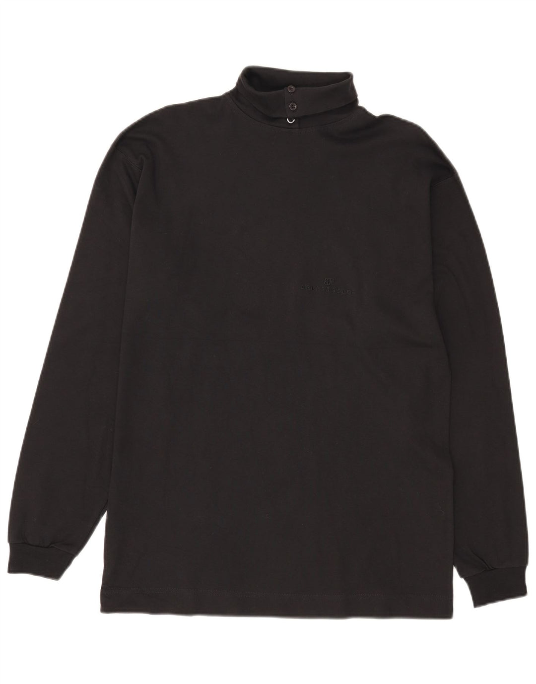 Belfe & Belfe Mens Top Long Sleeve IT 52 Large Black Cotton