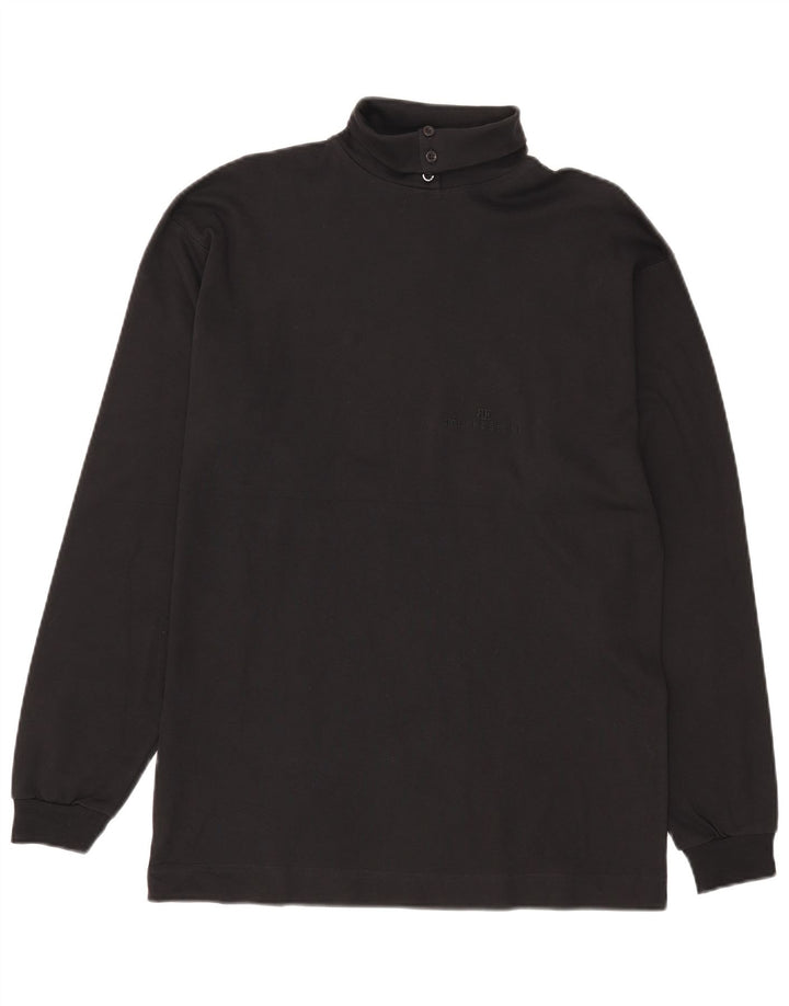 Belfe & Belfe Mens Top Long Sleeve IT 52 Large Black Cotton
