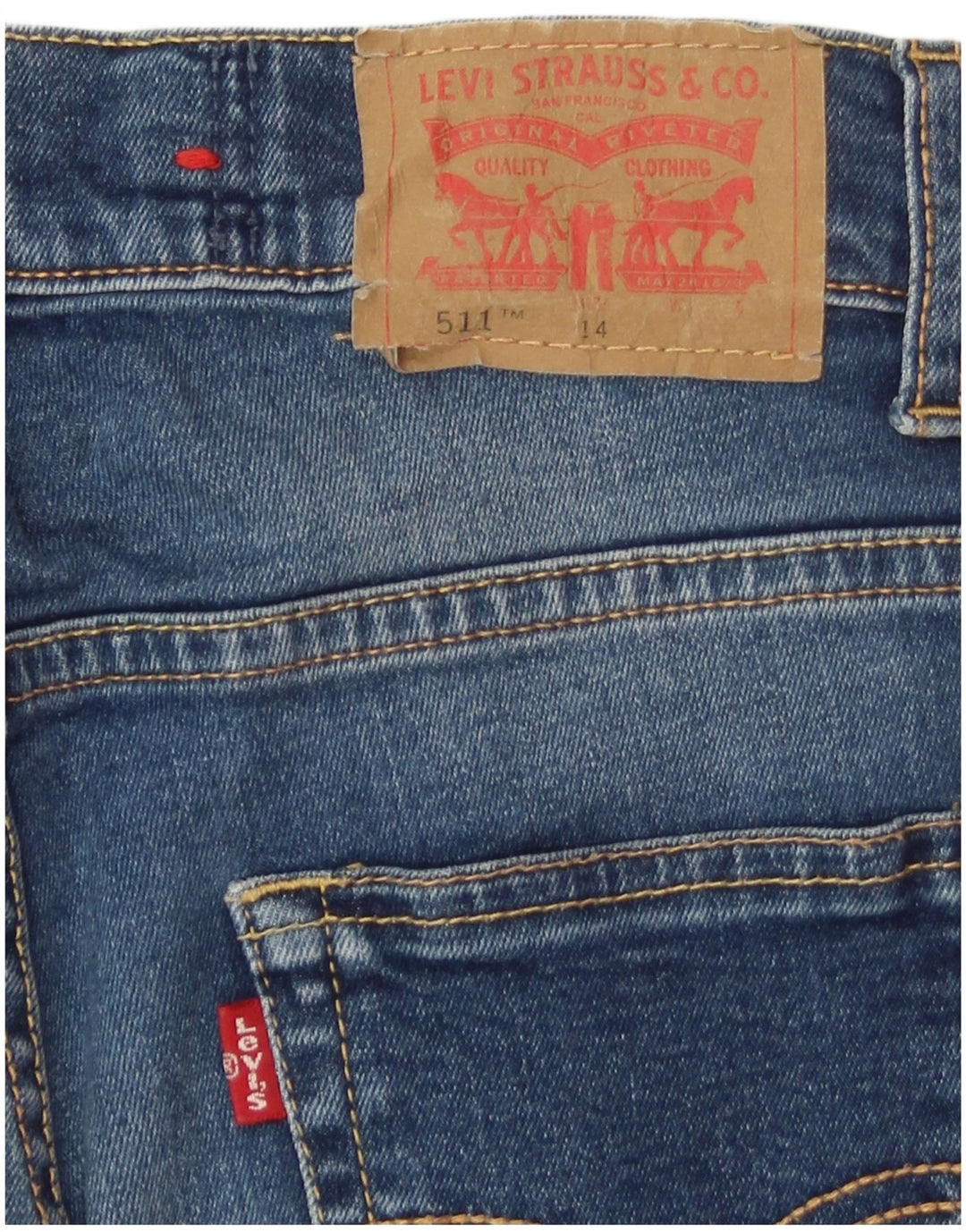 Levi's Boys 511 Slim Jeans 13-14 Years W26 L29 Blue Cotton