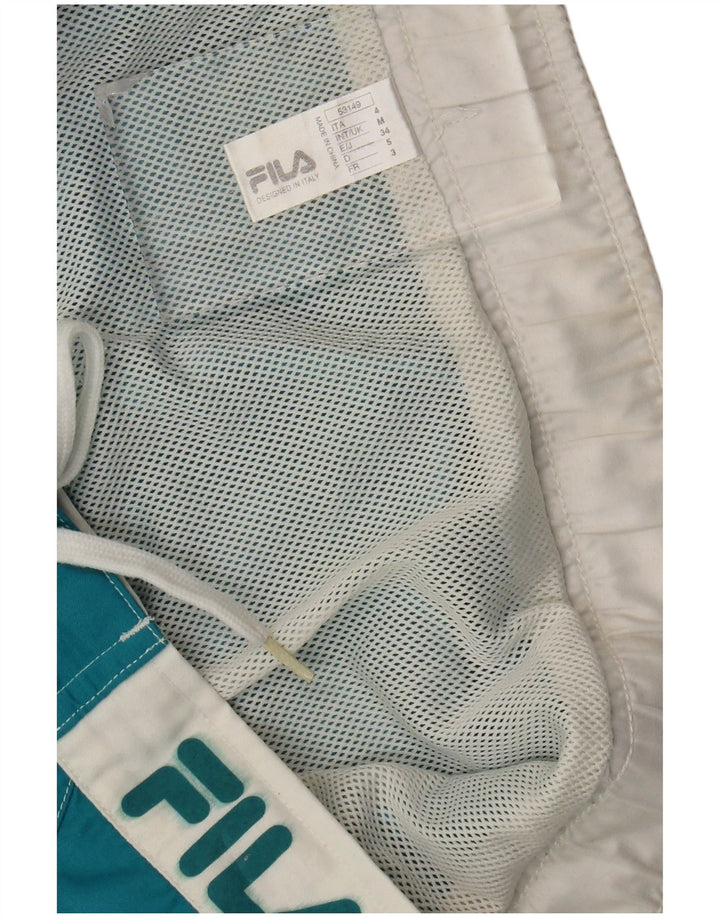 Fila Mens Graphic Swimming Shorts Medium Blue Colourblock Polyester