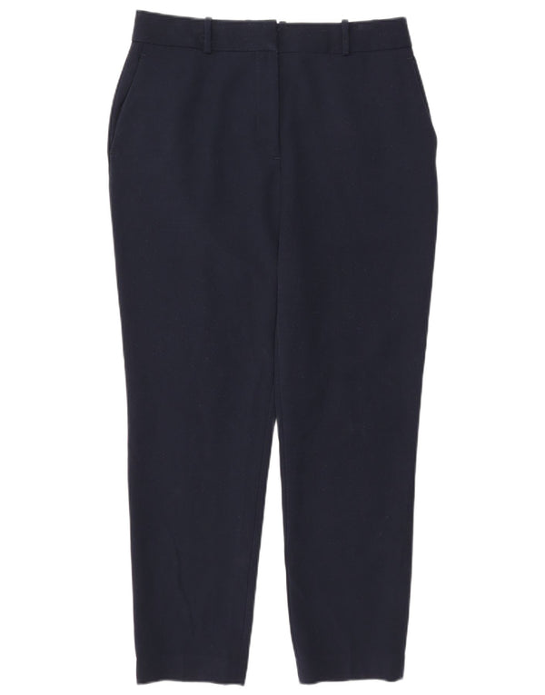 Reiss Womens Slim Chino Trousers UK 12 Medium W32 L27 Navy Blue Polyester
