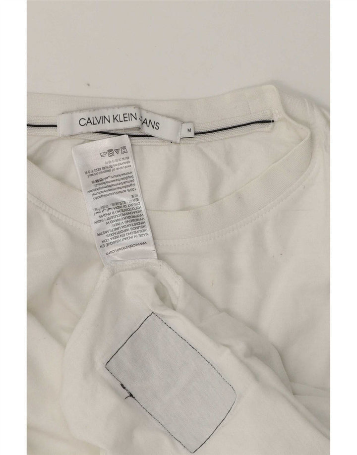 Calvin Klein Jeans Mens T-Shirt Top Medium White Cotton