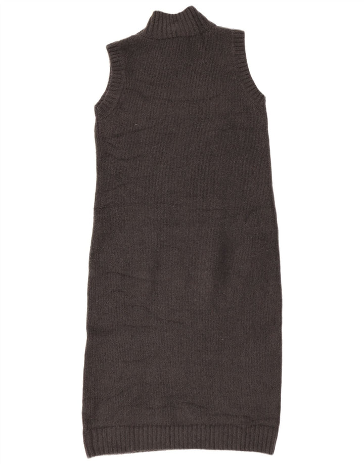 Zara Womens Sleeveless Jumper Dress UK 14 Medium Grey