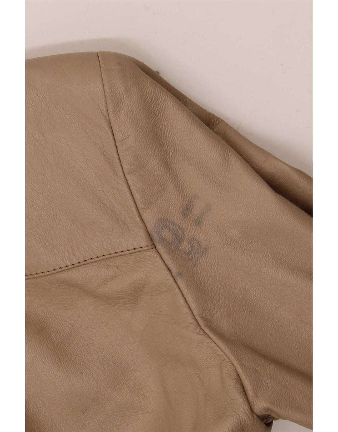 Vintage Womens Leather Jacket IT 42 Medium Beige