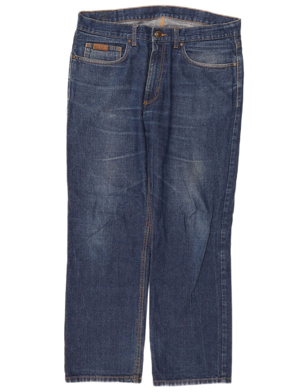 Farah Mens Straight Jeans W36 L30 Blue Cotton