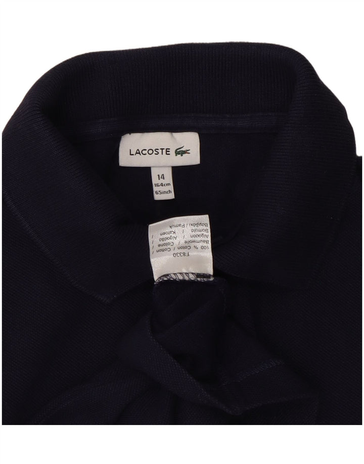 Lacoste Boys Polo Shirt 13-14 Years Navy Blue Cotton