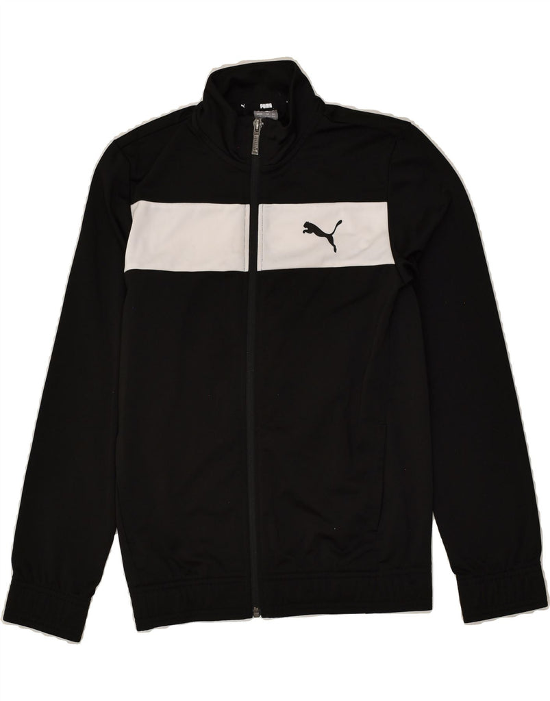 PUMA Boys Tracksuit Top Jacket 11-12 Years Black Colourblock Polyester | Vintage Puma | Thrift | Second-Hand Puma | Used Clothing | Messina Hembry 