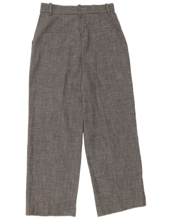Zara Womens High Waist Wide Leg Casual Trousers Medium Grey Polyester