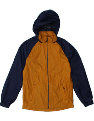 MOUNTAIN WAREHOUSE Boys Hooded Rain Jacket 13-14 Years Brown Colourblock