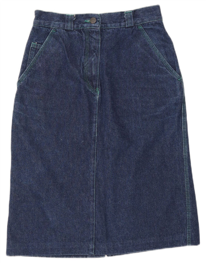 GREEN LEAVES Womens Denim Skirt IT 44 Medium W26  Blue Cotton