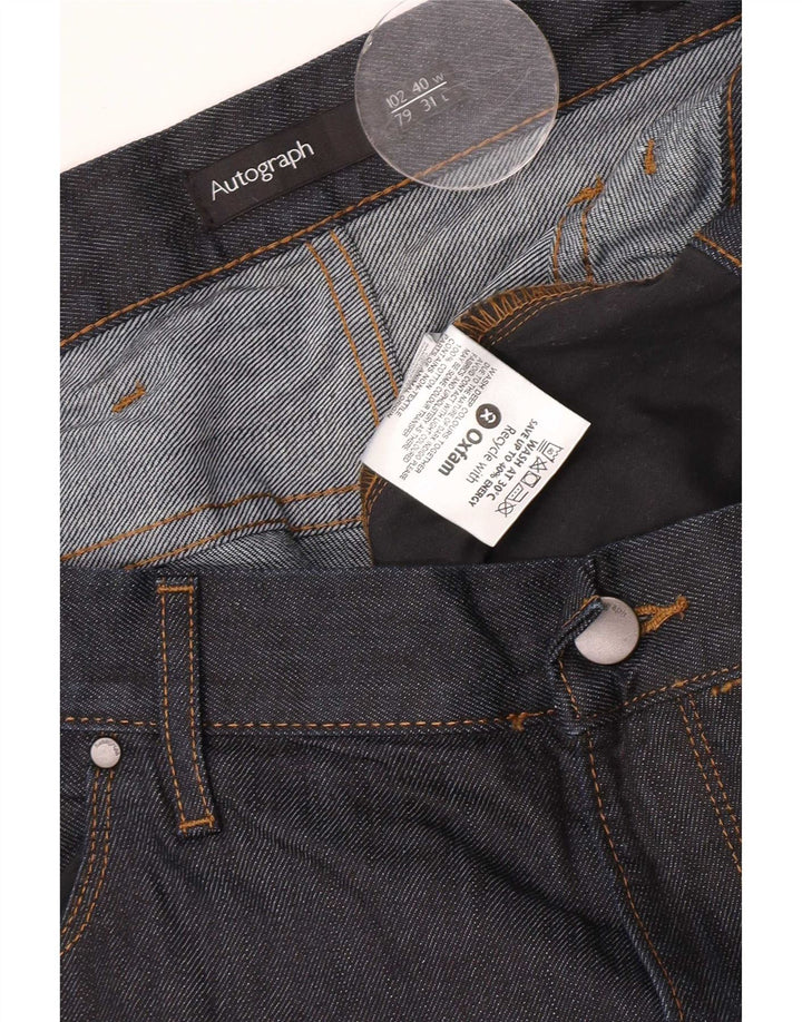 Marks & Spencer Mens Autograph Straight Jeans W40 L31 Navy Blue Cotton