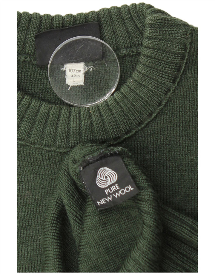 MC RITCHIE Womens Crew Neck Jumper Sweater UK 16 Large Green Colourblock