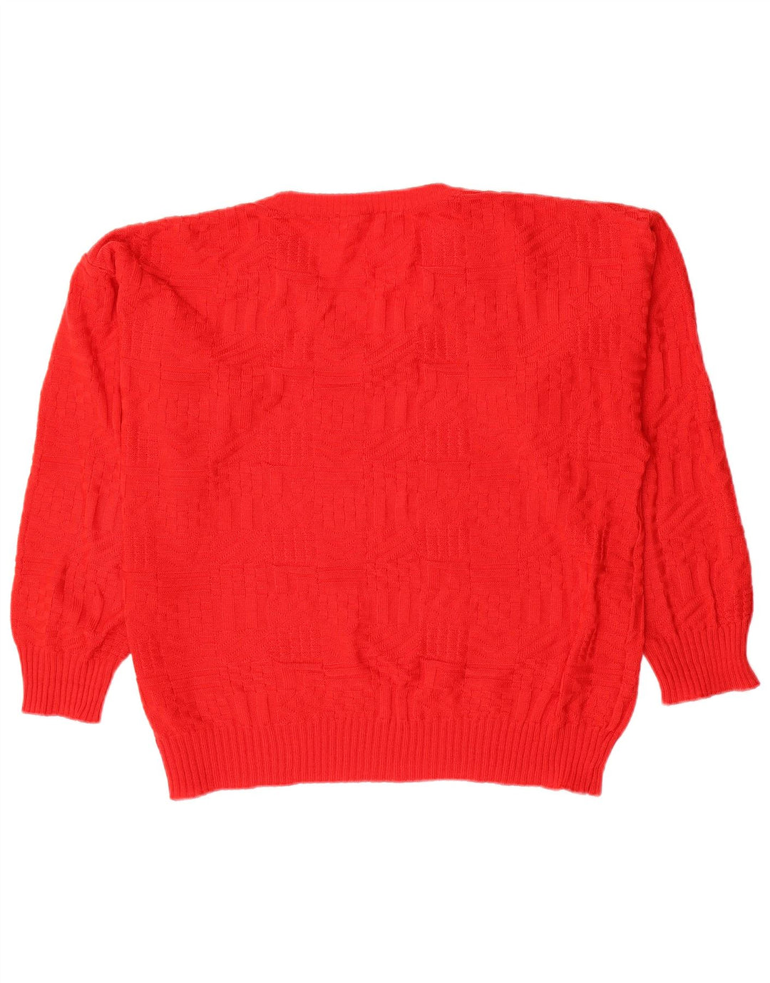 VINTAGE Womens Oversized V-Neck Jumper Sweater UK 20 2XL Red