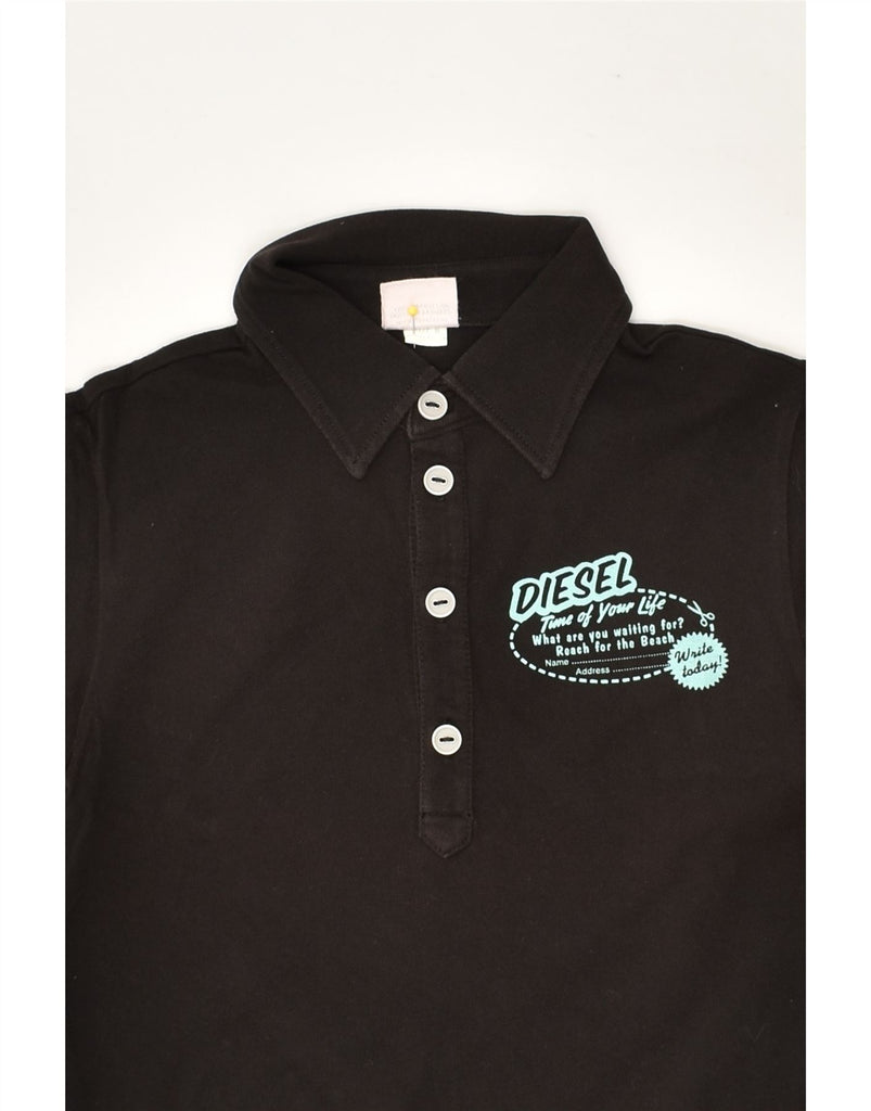 DIESEL Boys Polo Shirt 7-8 Years Black Cotton | Vintage Diesel | Thrift | Second-Hand Diesel | Used Clothing | Messina Hembry 