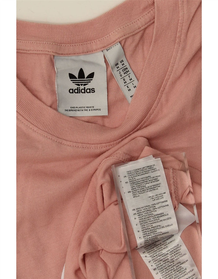 ADIDAS Mens Graphic T-Shirt Top Medium Pink Cotton