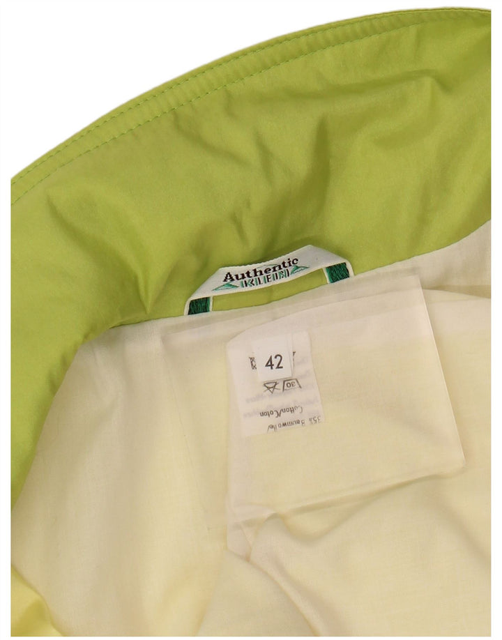 VINTAGE Womens Rain Jacket EU 42 Large Yellow Colourblock Polyester