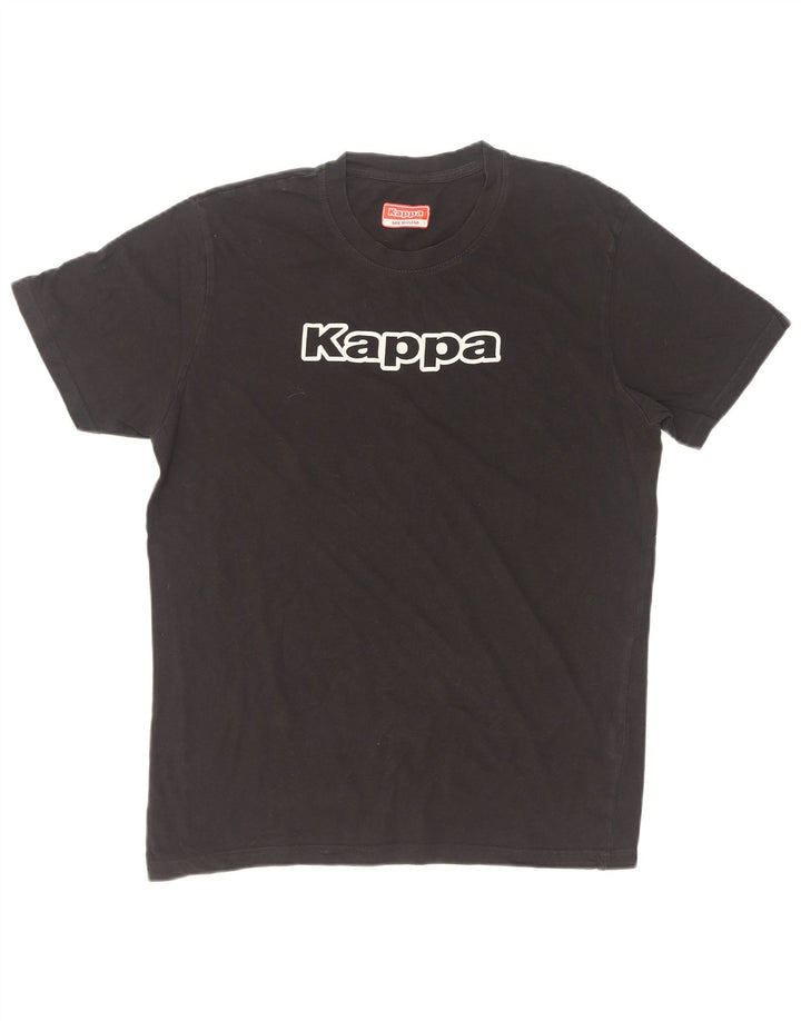 Kappa Mens Graphic T-Shirt Top Medium Black Cotton