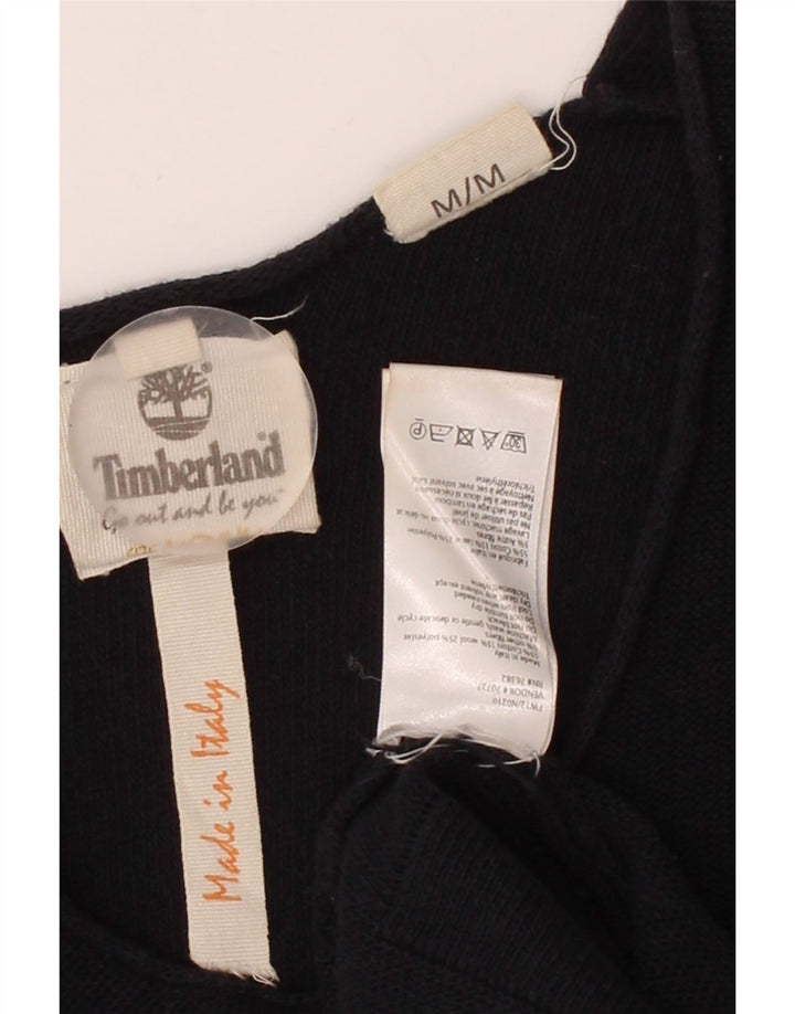 TIMBERLAND Womens Longline V-Neck Jumper Sweater UK 14 Medium Navy Blue Vintage Timberland and Second-Hand Timberland from Messina Hembry 