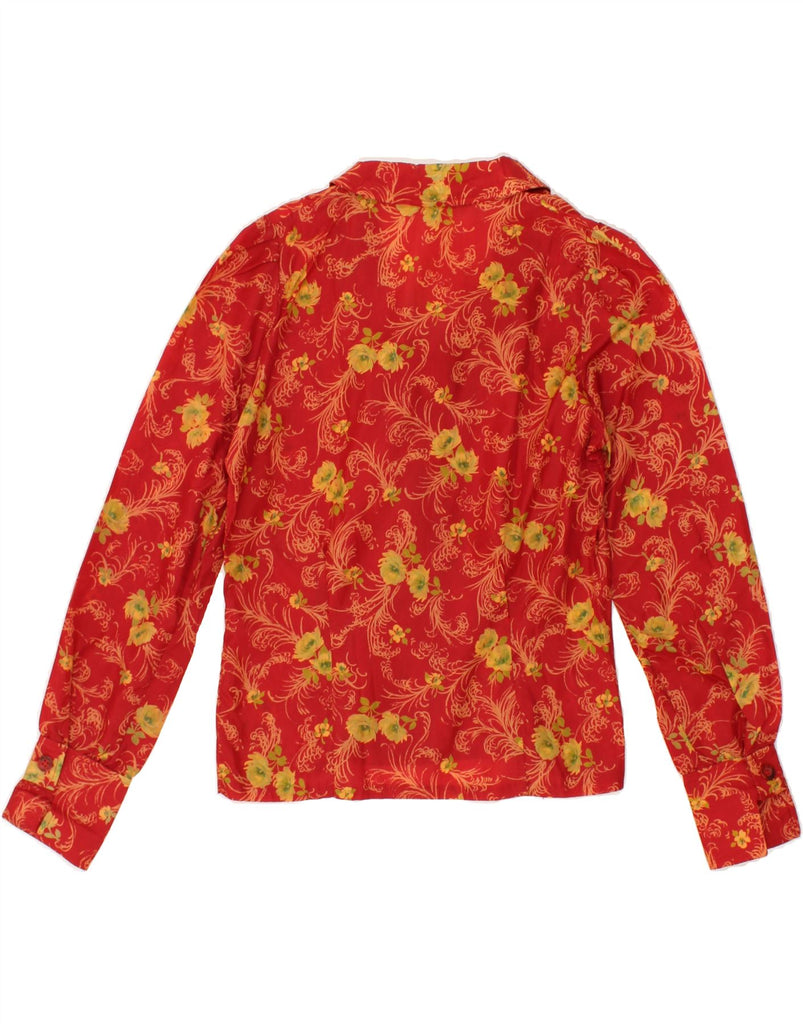 VINTAGE Womens Shirt UK 12 Medium Red Floral | Vintage Vintage | Thrift | Second-Hand Vintage | Used Clothing | Messina Hembry 