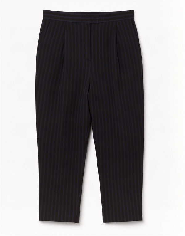 Cos Womens Capri Pegged Suit Trousers EU 36 Small W30 L21 Navy Blue Striped