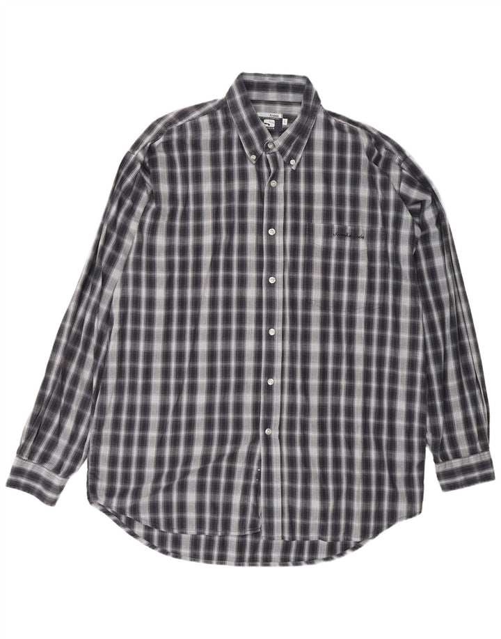 SCOTCH & SODA Mens Shirt Large Navy Blue Check Cotton Classic