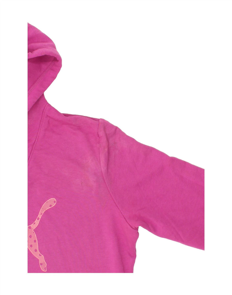 PUMA Womens Graphic Hoodie Jumper UK 14 Large  Pink Cotton Vintage Puma and Second-Hand Puma from Messina Hembry 