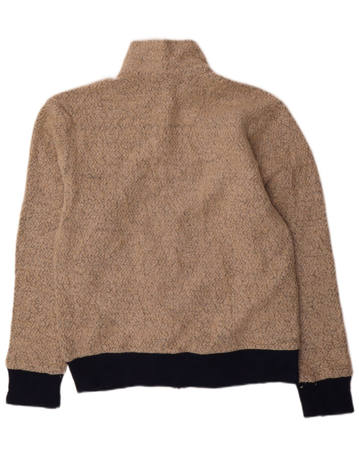 Patagonia Mens Fleece Jacket UK 36 Small Beige Chevron Polyester