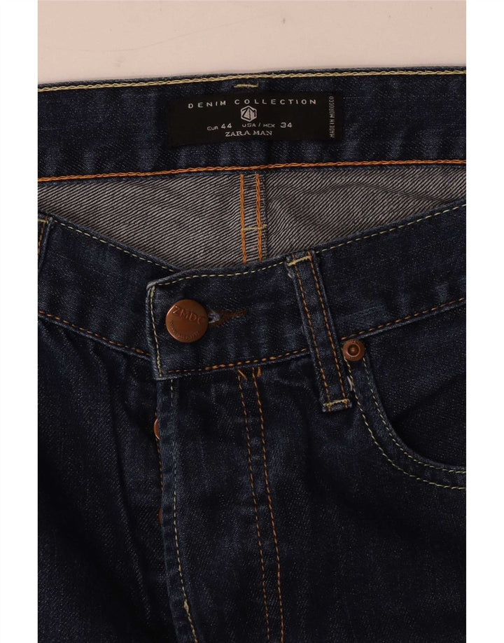 Zara Mens Slim Jeans EU 44 Large W34 L30 Navy Blue