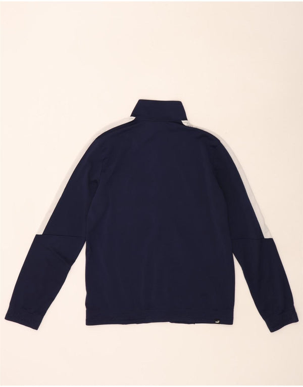 Puma Mens Tracksuit Top Jacket Medium Navy Blue Colourblock Polyester