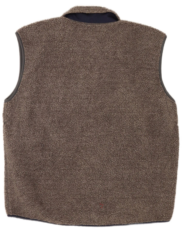Carrera Mens Fleece Gilet UK 40 Large Brown Retro