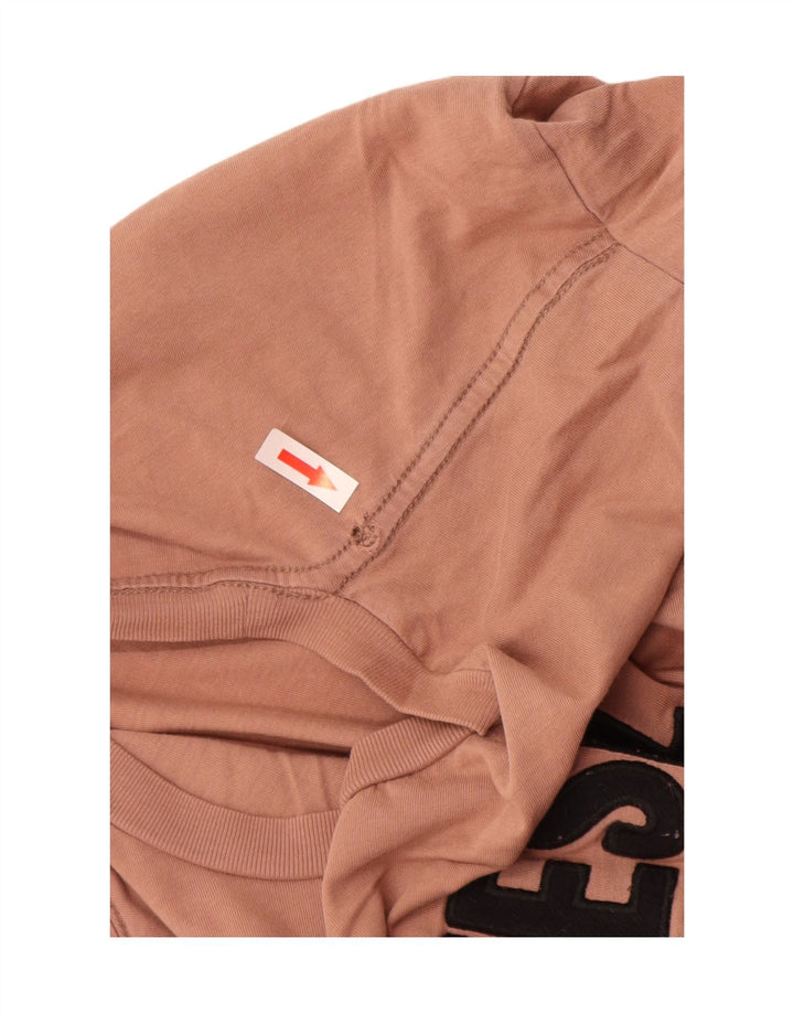 Diesel Mens Graphic Top Long Sleeve Large Brown Cotton