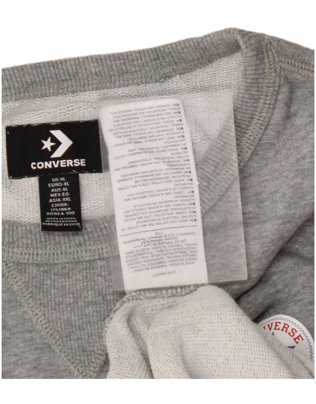 CONVERSE Womens Sweatshirt Jumper UK 18 XL Grey Cotton