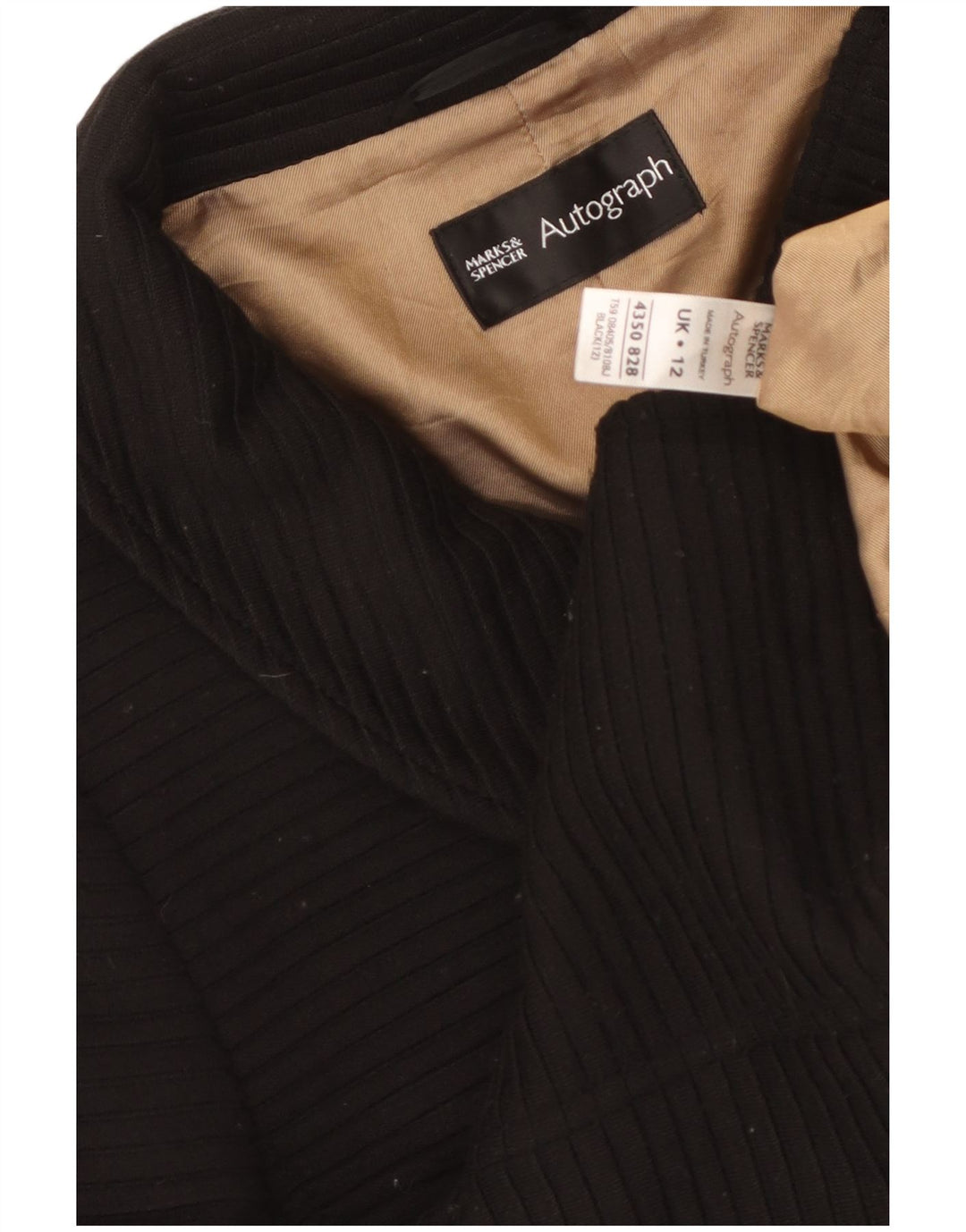 Marks & Spencer Womens 3/4 Sleeve Blazer Jacket UK 12 Medium Black