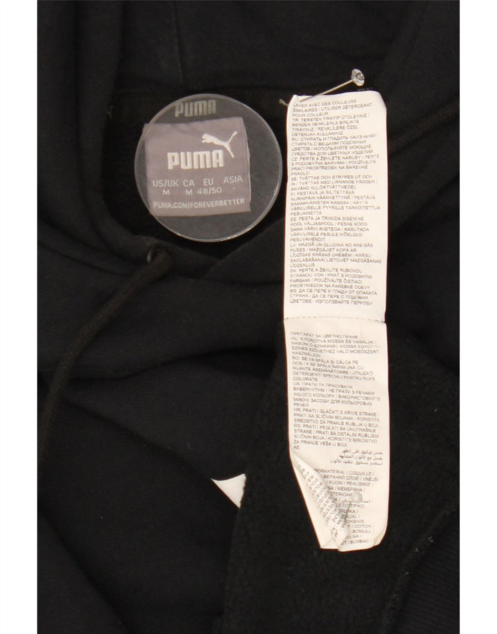 PUMA Mens Graphic Hoodie Jumper Medium Black Cotton