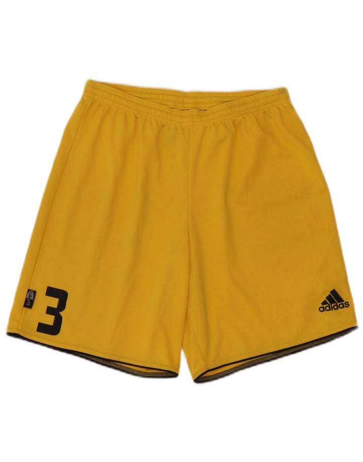 Adidas Mens Climalite Graphic Sport Shorts Medium  Yellow Polyester