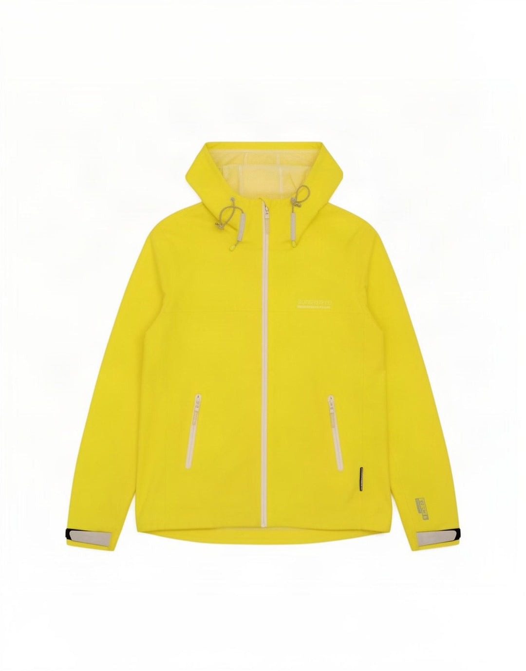 Superdry Womens Hooded Rain Jacket UK 12 Medium Yellow Polyester