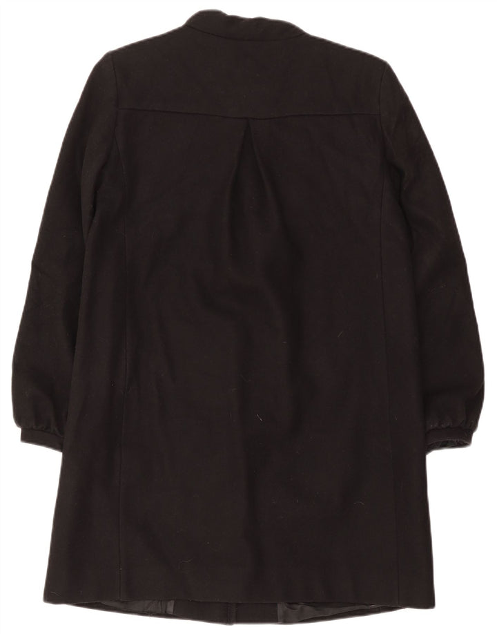 French Connection Womens Oversized Overcoat UK 8 Small Black Virgin Wool