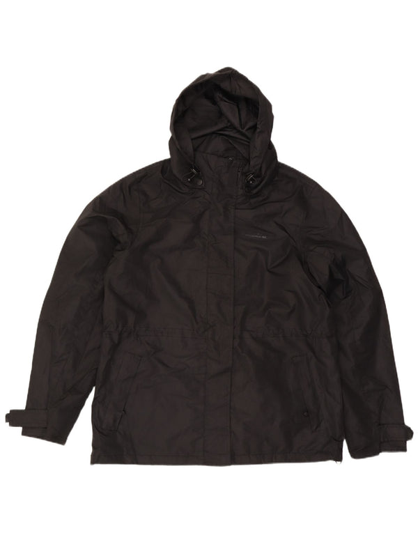 Mountain Warehouse Womens Hooded Rain Jacket UK 14 Large  Black Polyester