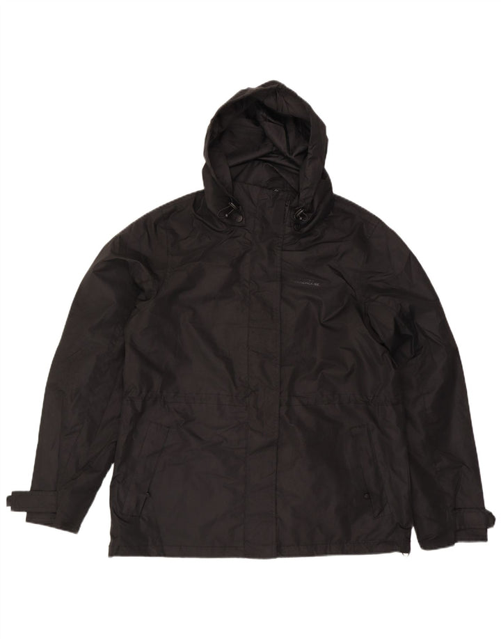 Mountain Warehouse Womens Hooded Rain Jacket UK 14 Large  Black Polyester