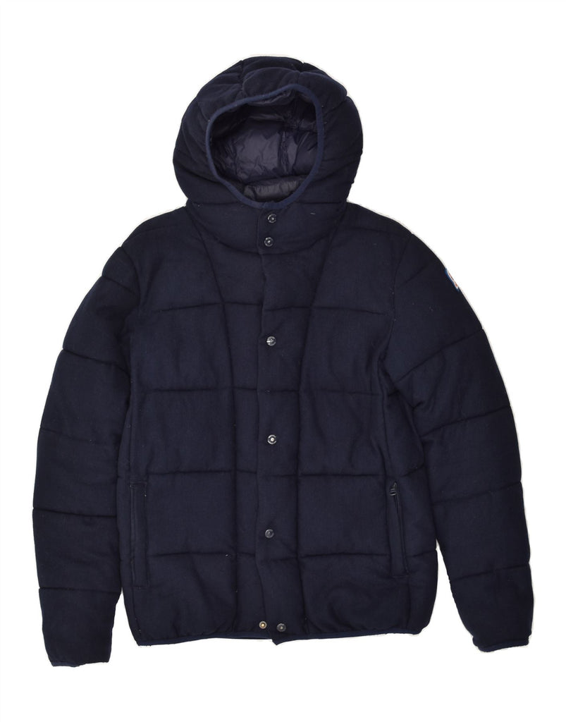 INVICTA Boys Hooded Padded Jacket 15-16 Years Navy Blue Wool | Vintage Invicta | Thrift | Second-Hand Invicta | Used Clothing | Messina Hembry 