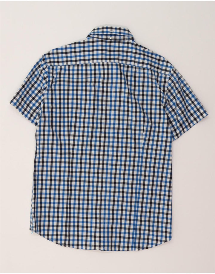 GAS Mens Short Sleeve Shirt Large Blue Gingham Cotton
