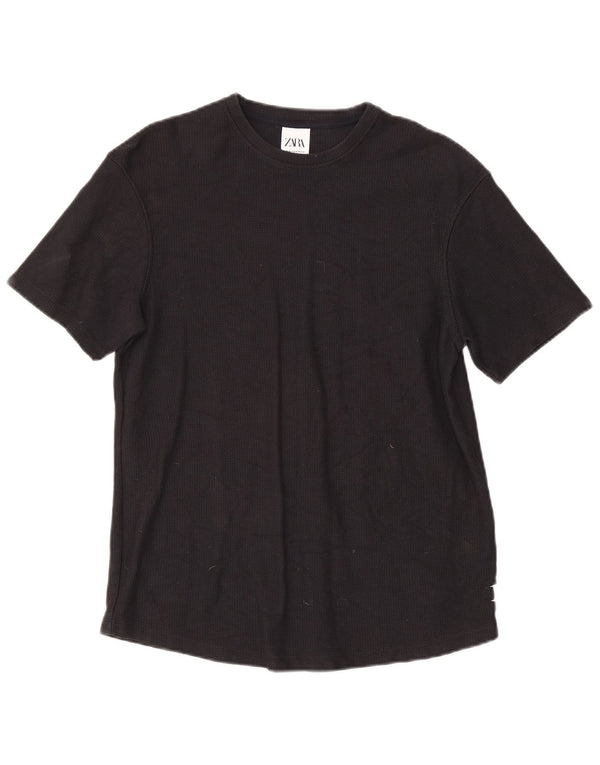 Zara Mens T-Shirt Top Medium Black