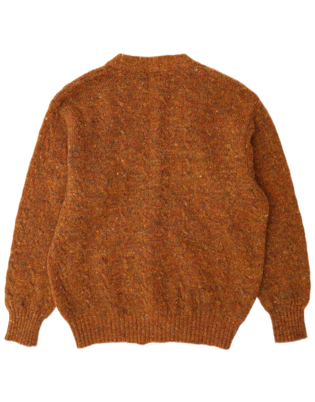 Benetton Mens Cardigan Sweater IT 50 Medium Brown Flecked New Wool