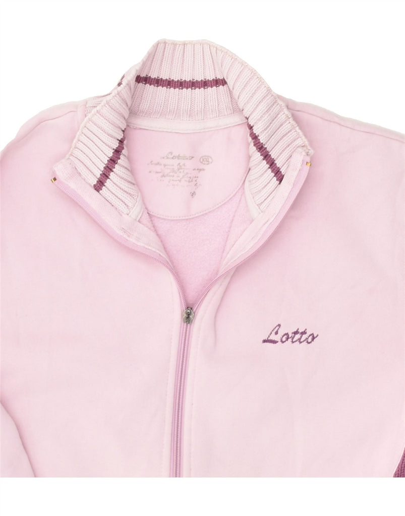 LOTTO Womens Tracksuit Top Jacket UK 20 2XL Pink Colourblock | Vintage Lotto | Thrift | Second-Hand Lotto | Used Clothing | Messina Hembry 