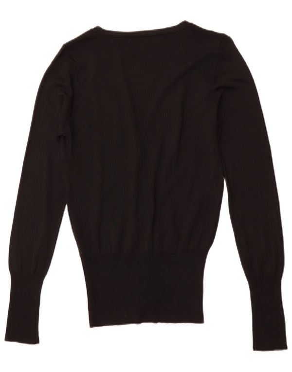 ZARA Womens Cardigan Sweater UK 10 Small Black Viscose